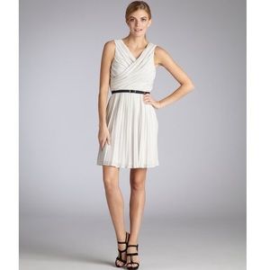 Ali Ro sand crepe dress with belt 6 sleeveless